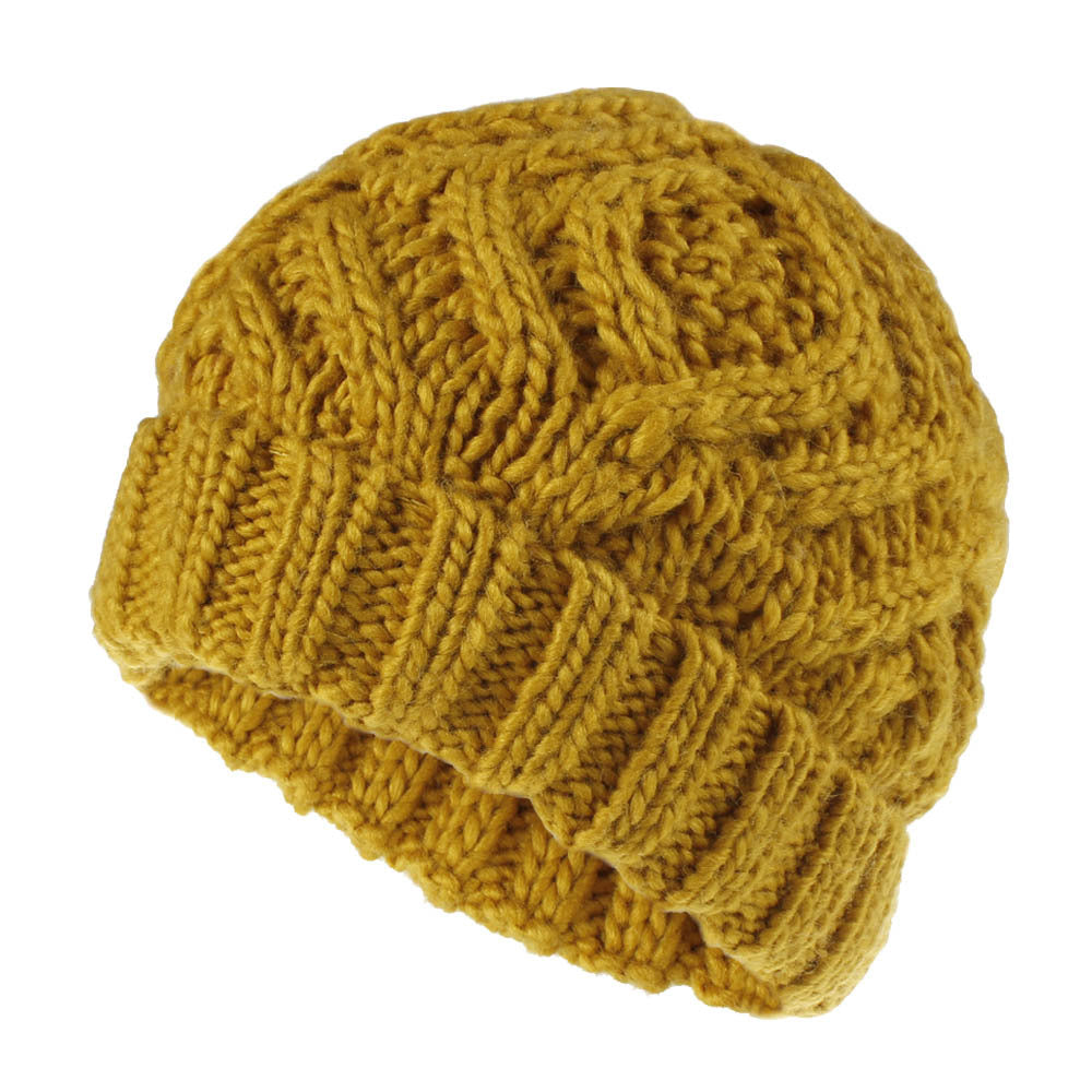 Wholesale Diamond Check Soft Chunky Knitted Hat